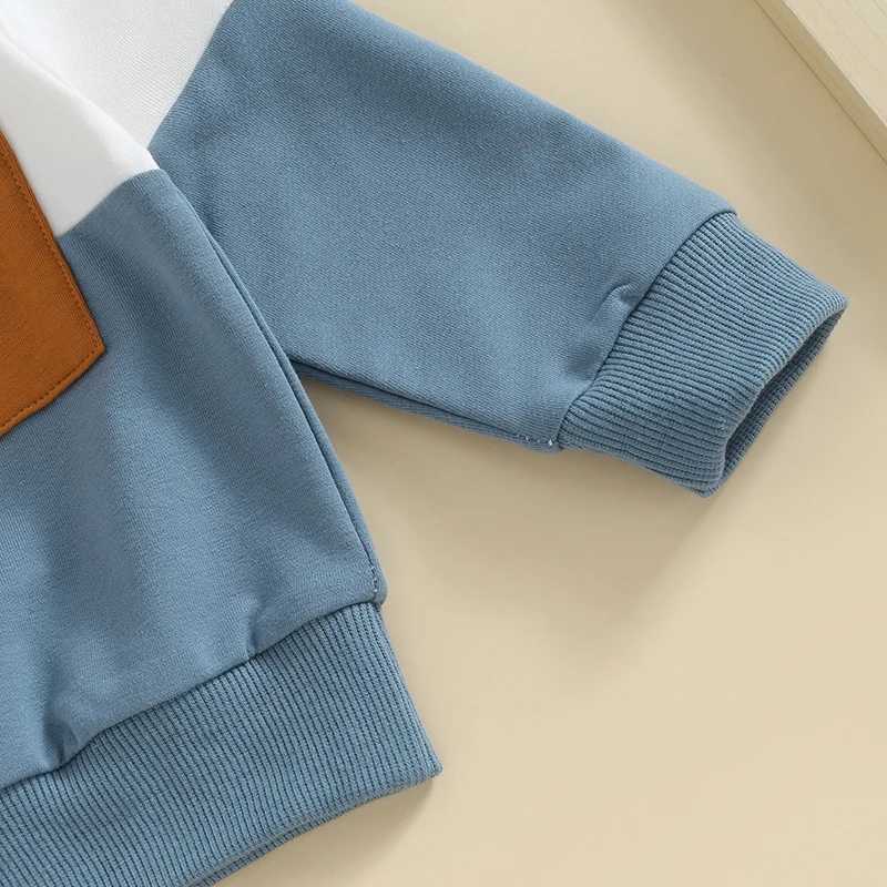 Clothing Sets 2023-05-19 Lioraitiin 0-3T Toddler Boys Fall Outfits Contrast Color Pocket Long Sleeve Sweatshirts Solid Long Pants Clothes Set