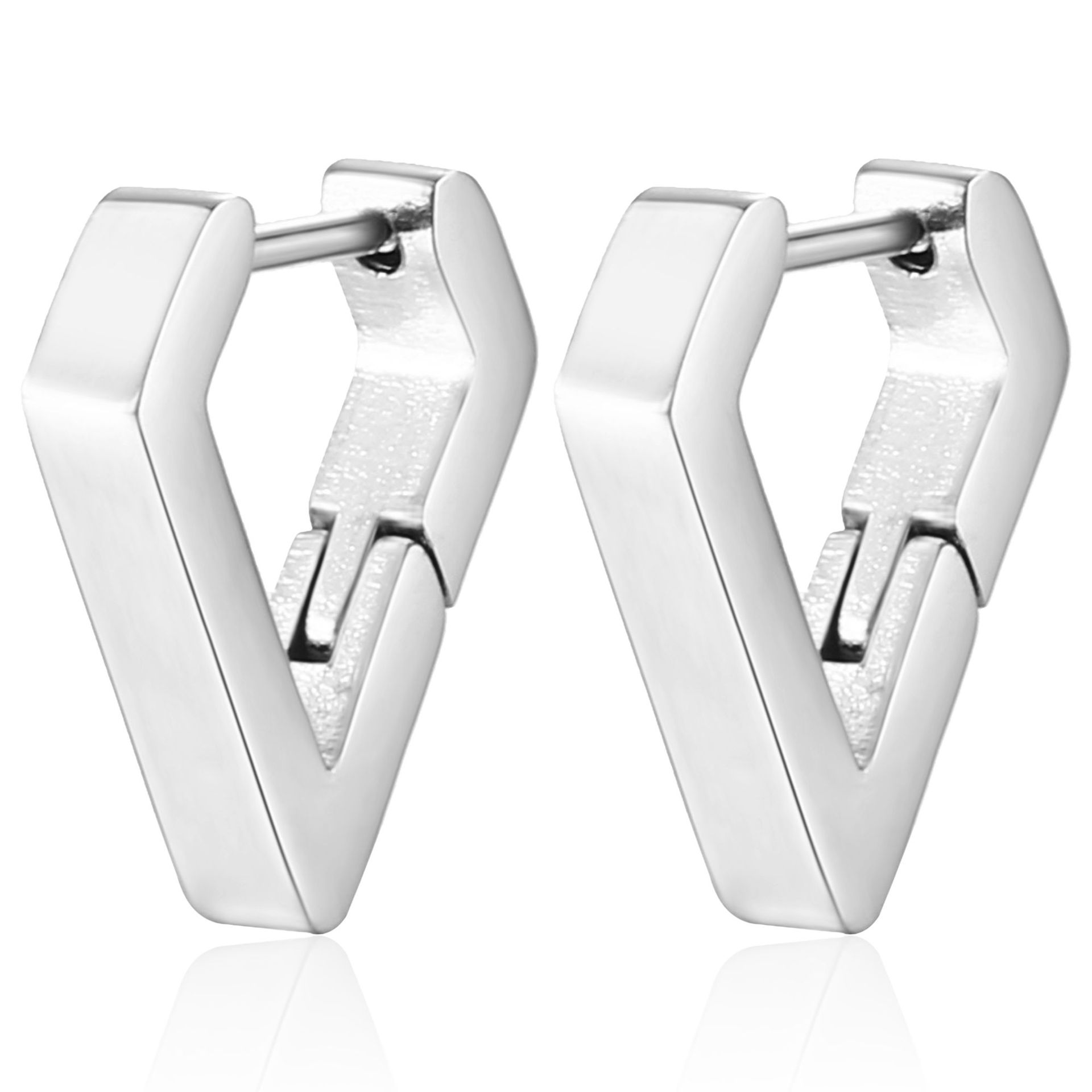 Allergy Free Stainless Steel Stud Earrings Hoop Designer Jewelry Gold Geometric Star Heart Square Rhombus Buckle Earring Cuff Dangle Woman Fashion Fin