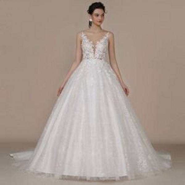 Sexy Backless Scoop Lace Wedding Dresses For Bride France Court Train Glitter Skirt A e Sleeveless Women Bridal Gown