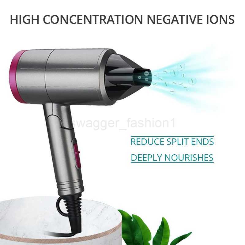 Portable Mini Hair Dryer Foldable Anion Blow Dryer Metal Spray Paint 1200W Multi-Functional Lightweight Hair Tools for TravelB240715