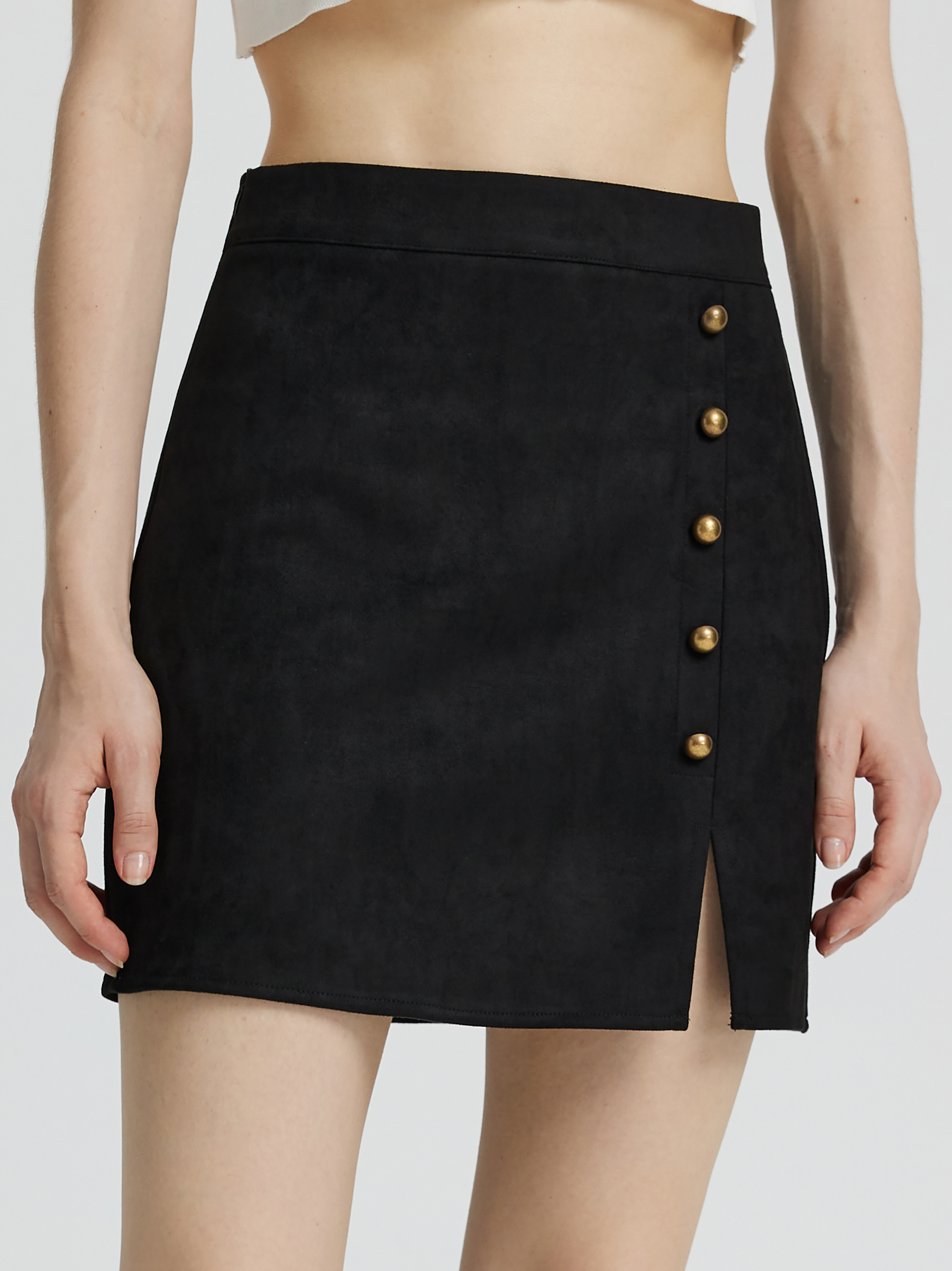 2024 TEMU Autumn winter women's solid color suede European and American high waist hot girl hip short skirt