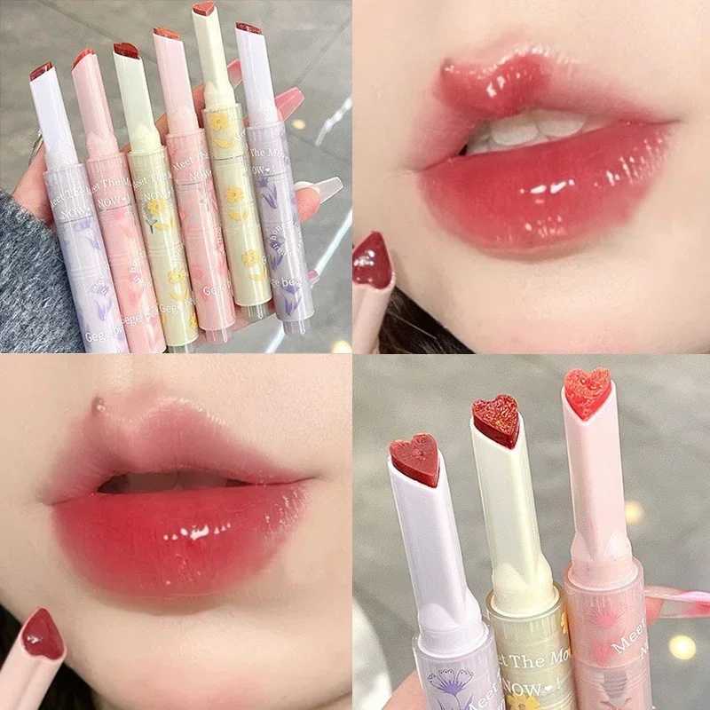 Transparent Lip Glaze Flower Honey Jelly Lipstick Pen Waterproof Non-stick Cup Heart-shaped Lip Gloss Korea Women Lips Makeup zxx240715