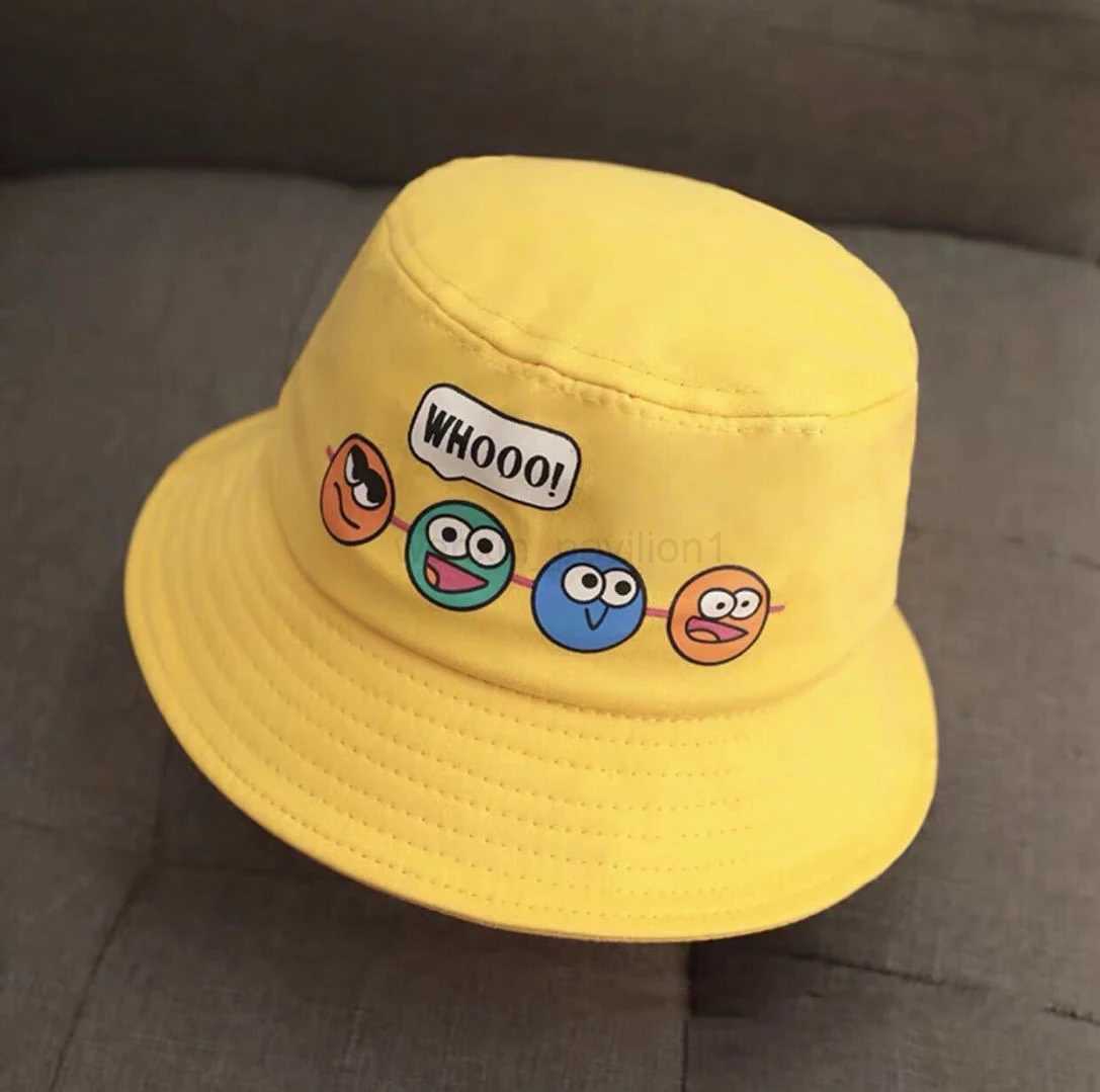 Children Bucket Hat New Spring Boys Girls Sun Hat Cute Funny Expression Outdoor Summer Kids Hat Fishing Cap Korean Style 2-6YXJ240715