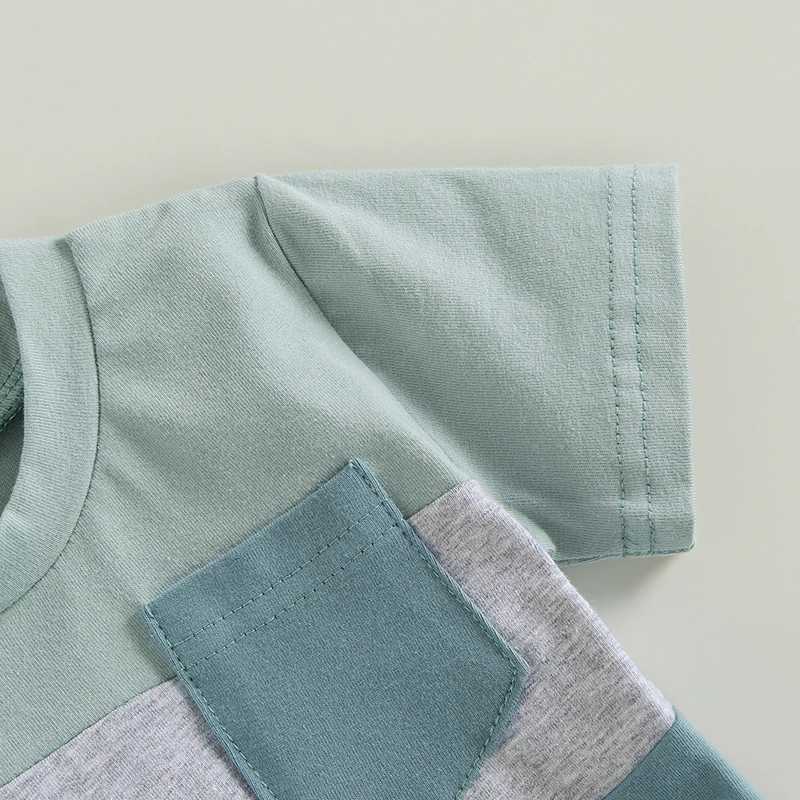 Clothing Sets 2023-03-07 Lioraitiin 0-3Years Baby Boys 2Pcs Summer Shorts Set Short Sleeve Contrast Color T-shirt Shorts Summer Outfit