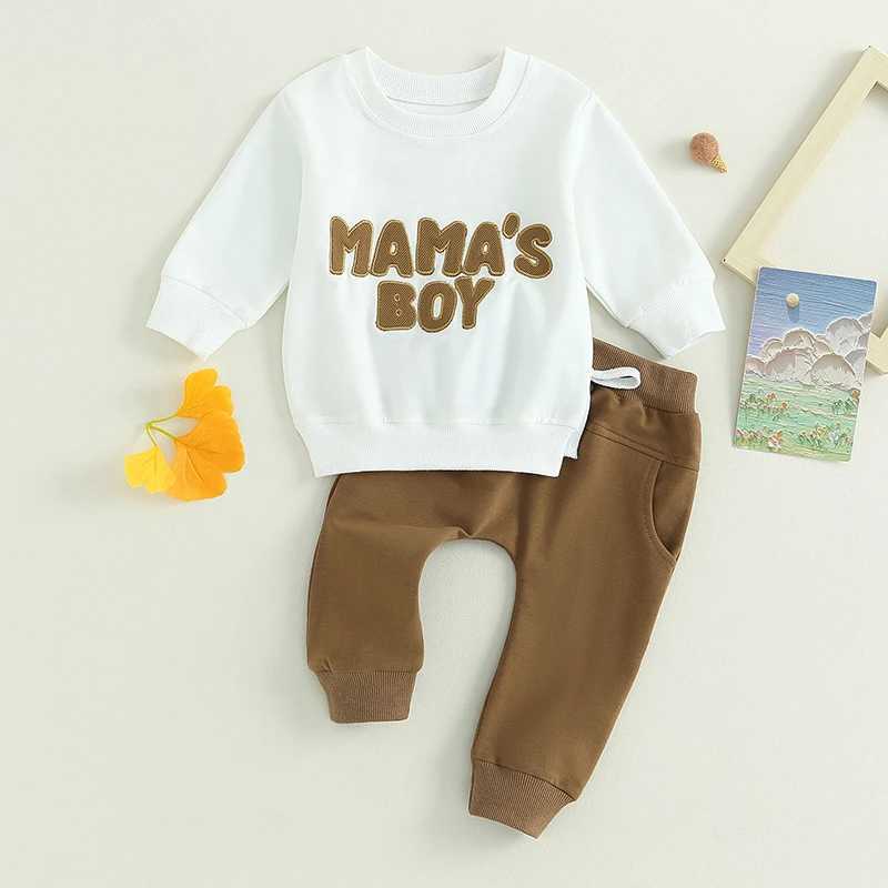 Clothing Sets 2023-07-01 Lioraitiin 0-3Years Toddler Boys 2Pcs Fall Clothes Sets Long Sleeve Letter Embroidery Sweatshirt Tops Drstring Pant