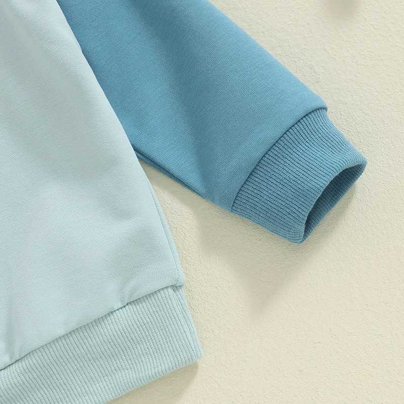 Clothing Sets 2024-05-27 Lioraitiin 0-3Y Toddler Boys Fall Outfits Contrast Color Long Sleeve Sweatshirts and Long Pants 2Pcs Clothes Set