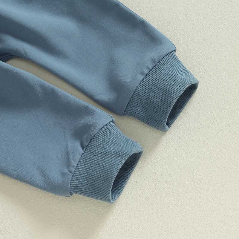 Clothing Sets 2024-05-31 Lioraitiin Toddler Boys Autumn Casual 2PCS Outfit Long Sleeve O-Neck Letter Plaid Print Tops Solid Color Pants Set