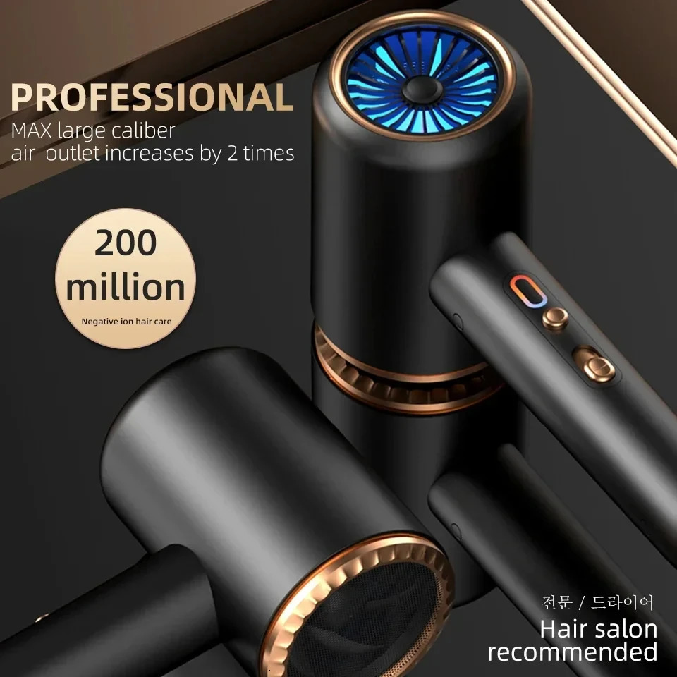 Professional Hair Dryer Cold Wind Air Brush Hairdryer Negative Lonic Blow Dryer Strong PowerDryer Salon Tool 2400W 3th Gear 240708