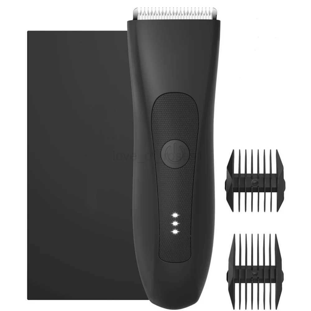 Groin Body Hair Trimmer for Men Electric Ball Trimmer Pubic Trimmer Body Shaver Replaceable Ceramic HeadsM240715