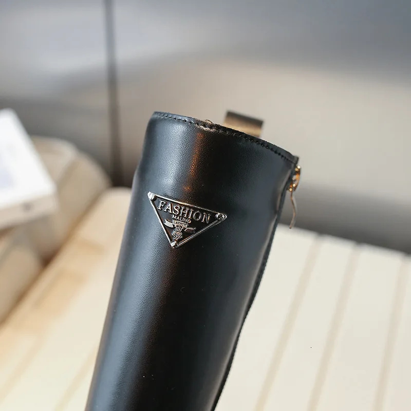 Girls High Boots Autumn Winter Kids Black Boots For Girl Side Zipper Girls Fashion Soft Leather Boots Size 22-31 240711