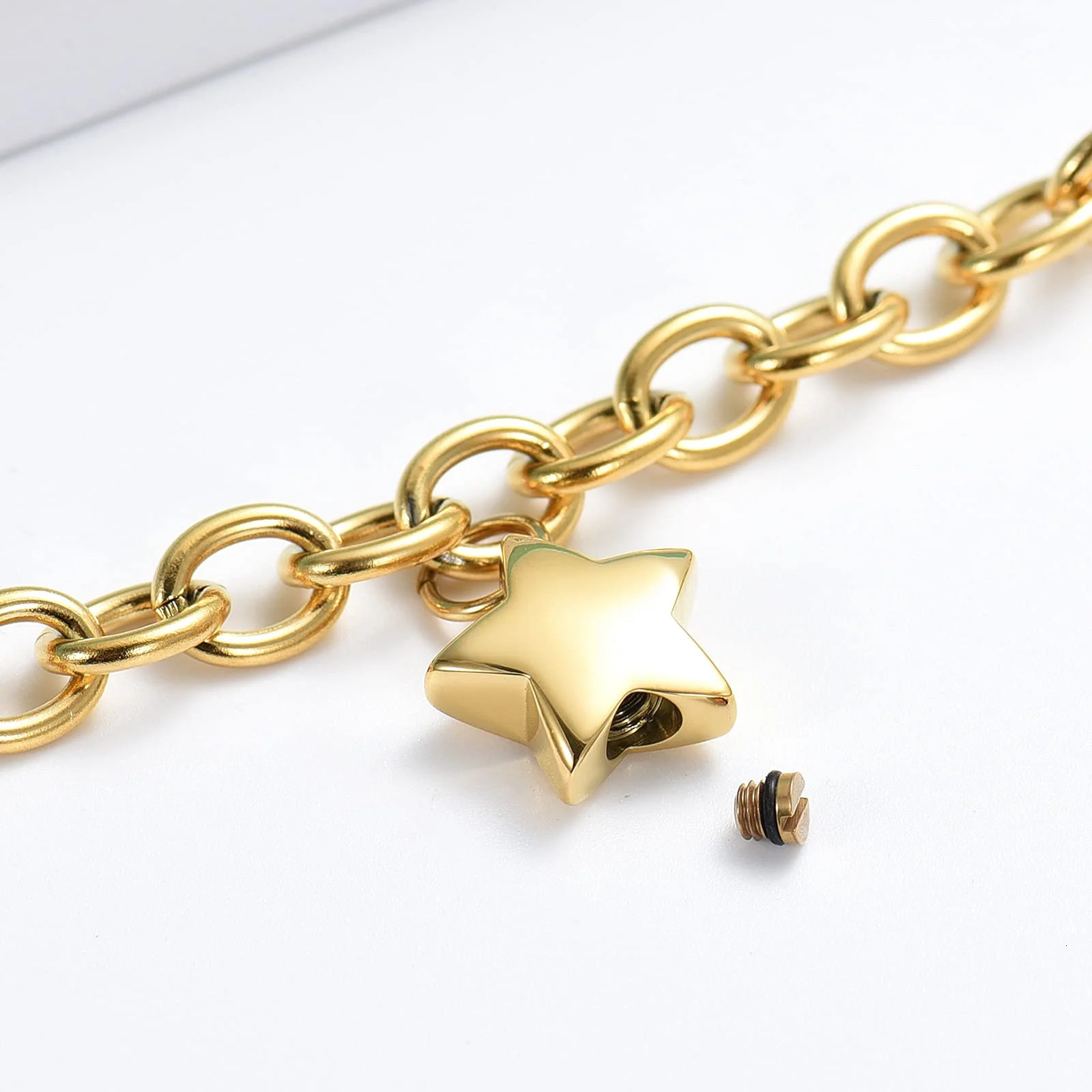 Cremation Jewelry Star Urn Ashes for Women Gilrs Keepsake Bangle Memorial Link Bracelet designer bracelet women luxury jewelry gold mens bracelet desi - view 5