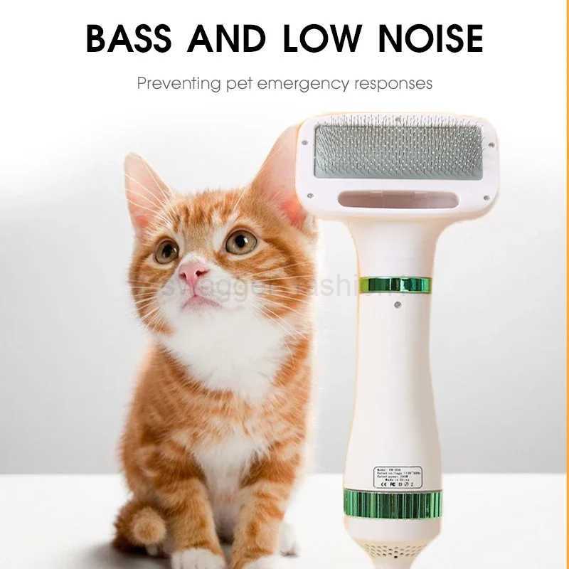 Pet Hair Dryer 2 with Slicker Brush Grooming for Cat and Dog Brush Professional Home Grooming Furry Drying Portable Dog BlowerB240715