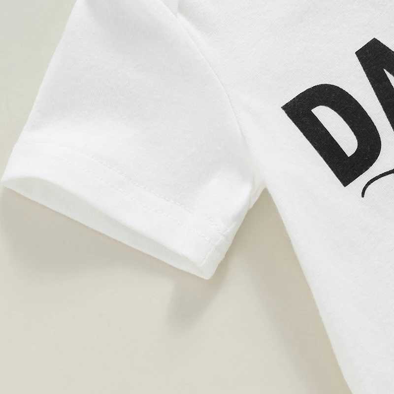 Clothing Sets 2024-04-28 Lioraitiin 3-Piece Baby Set Letter Print Short Sleeve Romper Tops Fish Print Long Trousers Headpiece Outfits