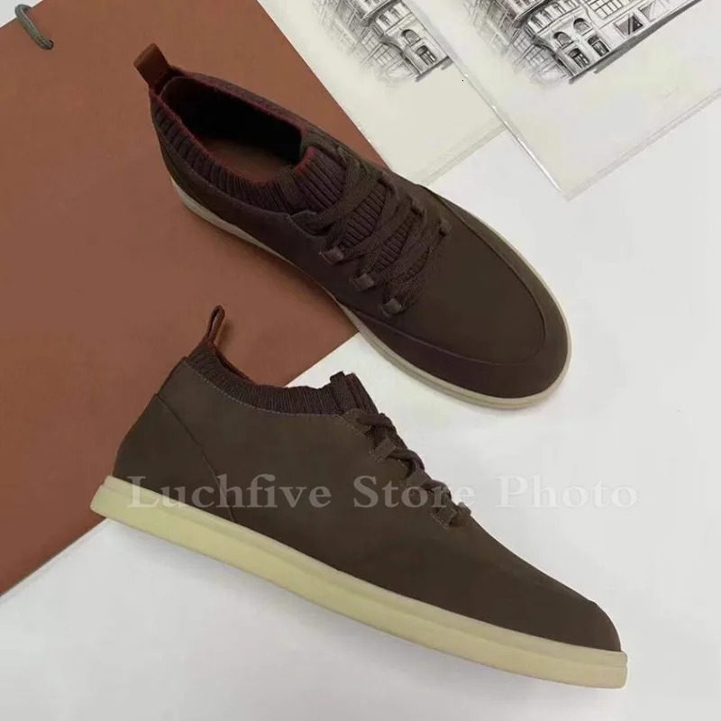 High quality suede leather padded shoes for men slip on casual lazy shoes spring and autumn walking shoes casual lace flat shoes for men 240704