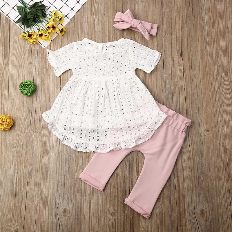 Clothing Sets Lioraitiin New Fashion 0-24M Lovely Newborn Kid Baby Girl Clothes Set Top T-Shirt Cotton Bow Pants Headband 3PCS Outfit