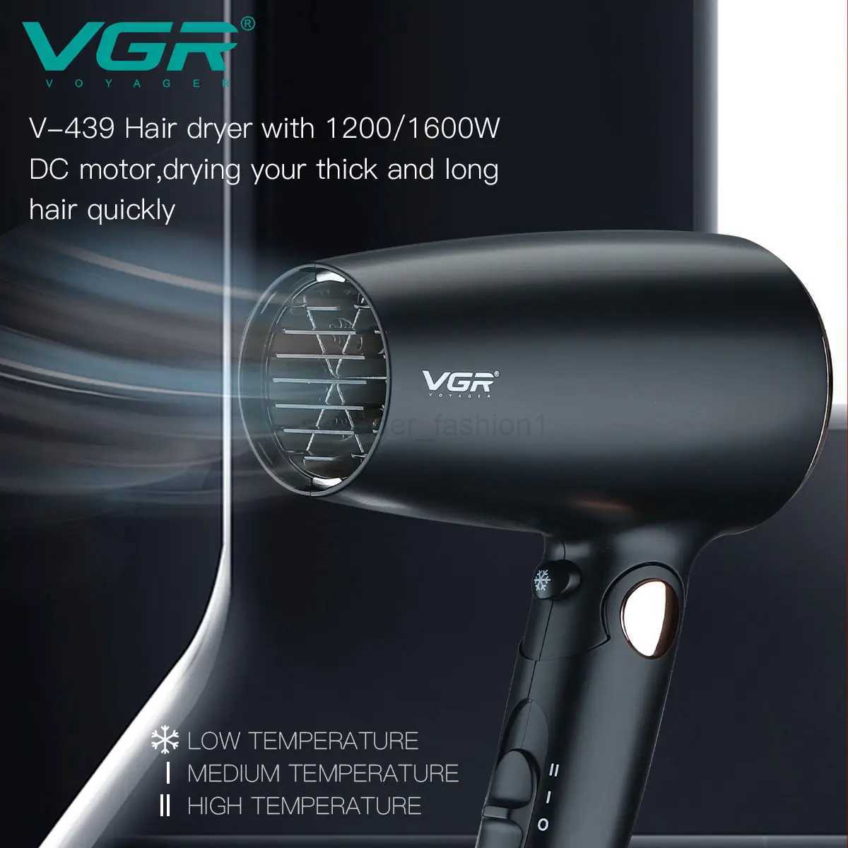 VGR Powerful Motor DC Mini Low Noise Professional Fast Dry Electric Travel Hair Blow Dryer with Foldable HandleB240715