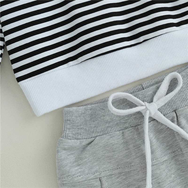 Clothing Sets Autumn Clothes Set Striped Long Sleeve Sweatshirt Casual Sports 2PCS Toddler Boys Clothing Suits Cotton Tops+Sweatpants