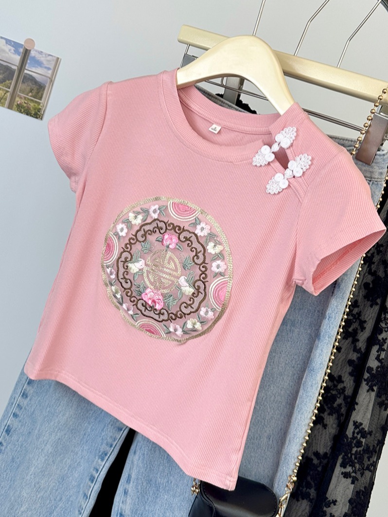 Womens Designer t shirts For Women t shirt With Letter And Dot Fashion Embroidered letters Summer Short Sleeved Top Tee Woman Clothing