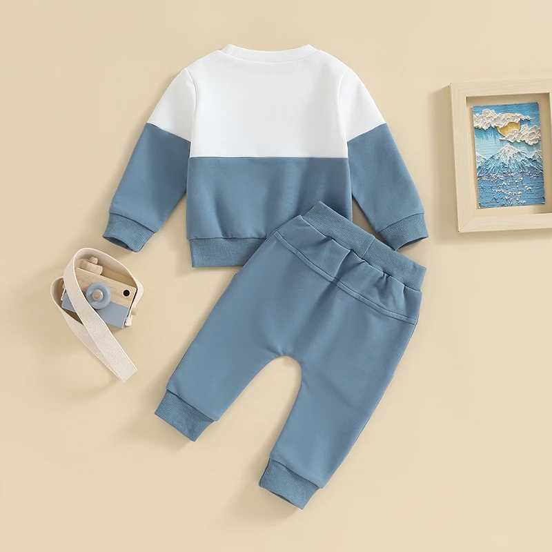 Clothing Sets 2023-05-19 Lioraitiin 0-3T Toddler Boys Fall Outfits Contrast Color Pocket Long Sleeve Sweatshirts Solid Long Pants Clothes Set