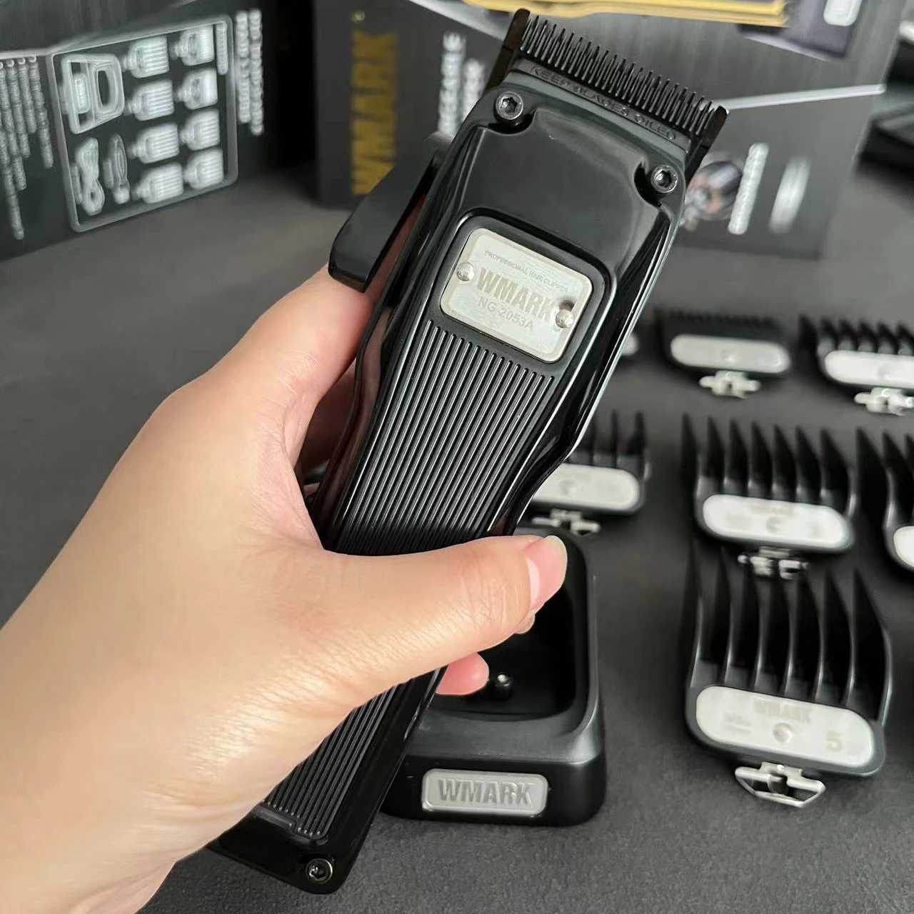 Professional Hair Clippers for Men-DLC Coated with Power Compensator Motor-Cordless Hair Trimmer Set for BarbersM240715