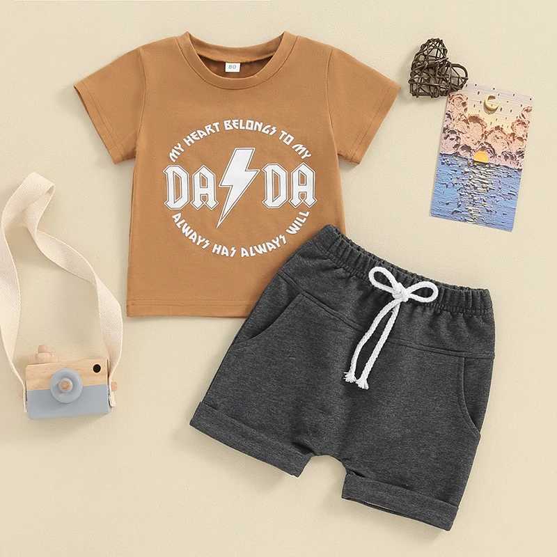 Clothing Sets 2023-12-26 Lioraitiin 0-3Y Toddler Baby Boy Summer Outfits Letters Print Short Sleeve T-Shirt Shorts Infant Newborn Clothes