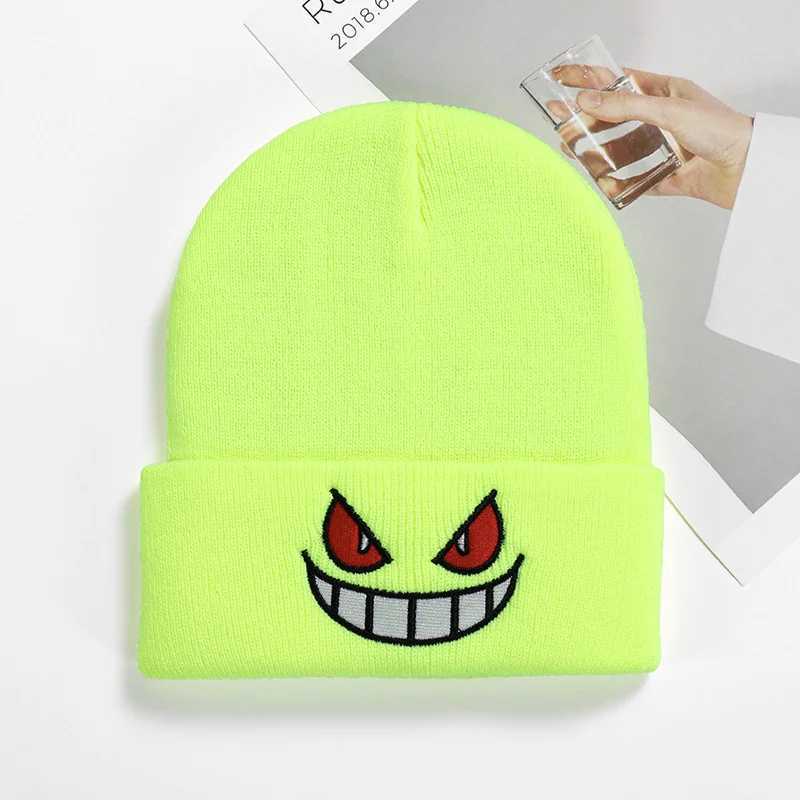 8 unisex winter outdoor beanie childrens knitted Gengar hats childrens casual outdoor Halloween hatsW240715