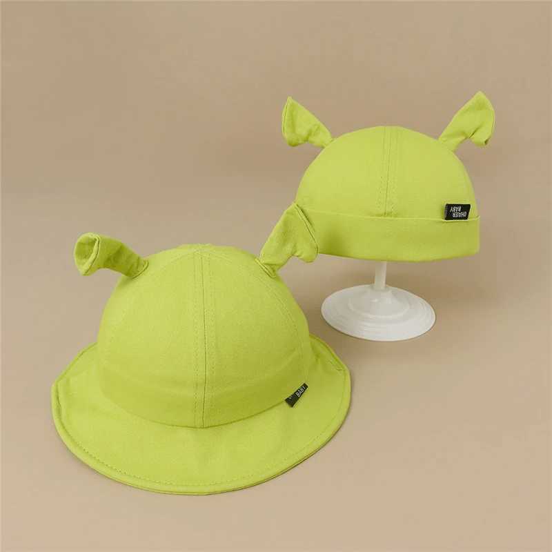 Neutral Monster Shrek Hat for Children Girls and Boys Halloween Hat Green Bucket Hat Party Fun Skeleton Bini Green Fishermans HatW240715