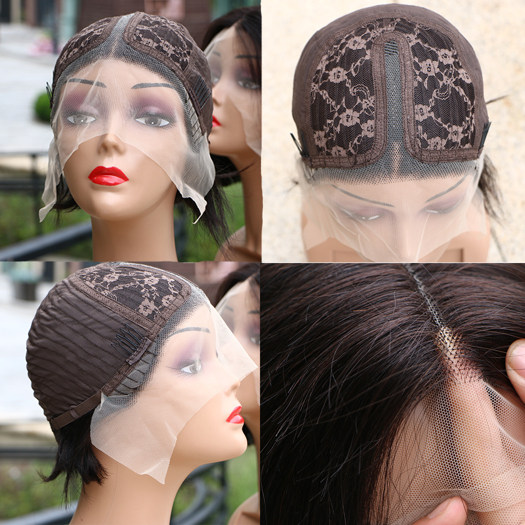 BOBO Human Hair Wigs Brazilian Human T Lace Closure Bob Wig Silky Straight Peruvian Indian Virgin Hair Natural Color 10-14inch