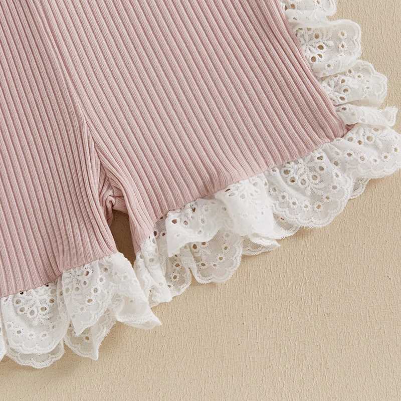 Clothing Sets 2024-04-23 Lioraitiin Kids Girls Shorts Set Short Sleeve Crew Neck Flower T-shirt with Shorts Patchwork Summer Outfit