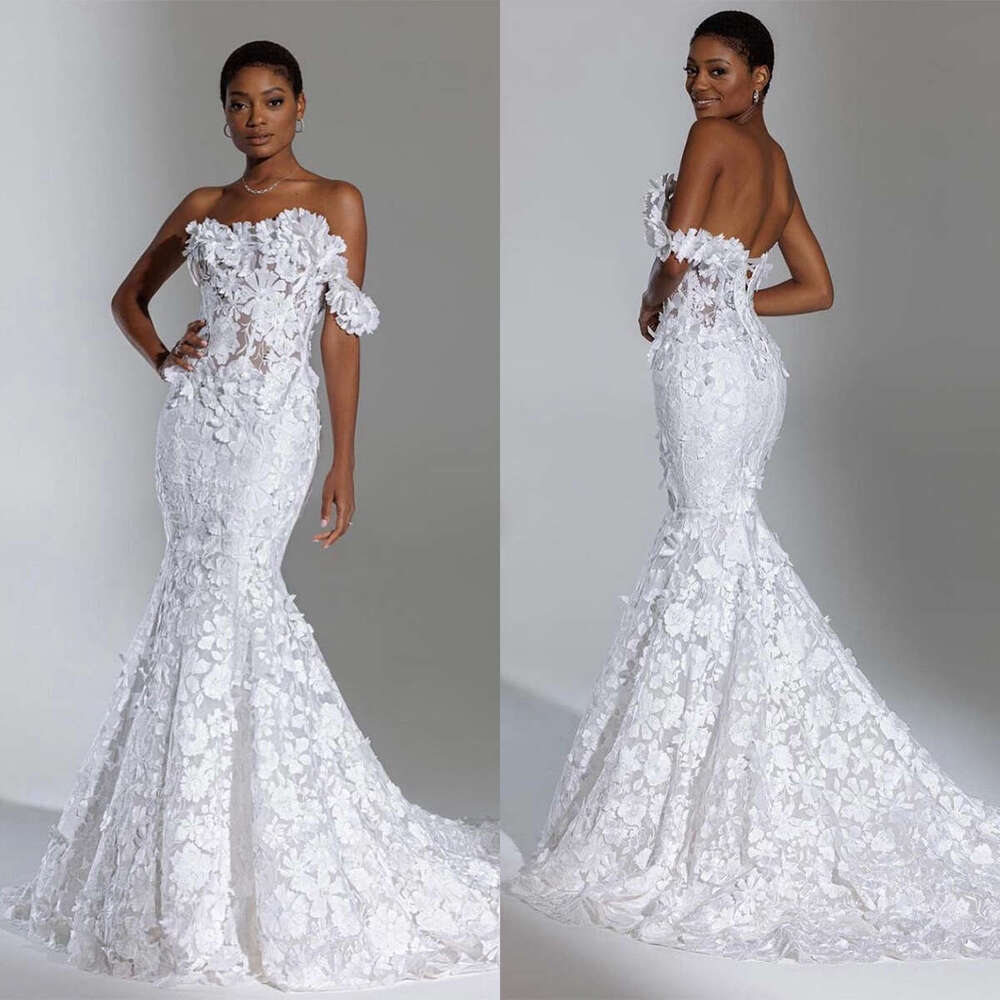 Mermaid Elegant Special Dresses Sexy Sweetheart Appliques Bridal Gowns Custom Made Backless Sweep Train Vestidos De Novia 6660311