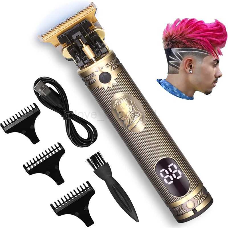 Metal Body LCD Original T9 Hair Trimmer 1200mAh Battery 7500 RPM New in Electric Brushes for Hair Mens Electric Shaver BarberM240715