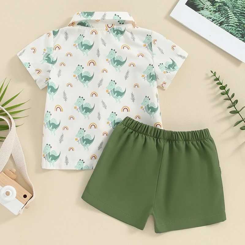 Clothing Sets 0-3Y Toddler Infant Kid Baby Boy Clothes Sets Short Sleeve Dinosaur/Car Print Shirt with Elastic Waist Shorts Summer Outfit