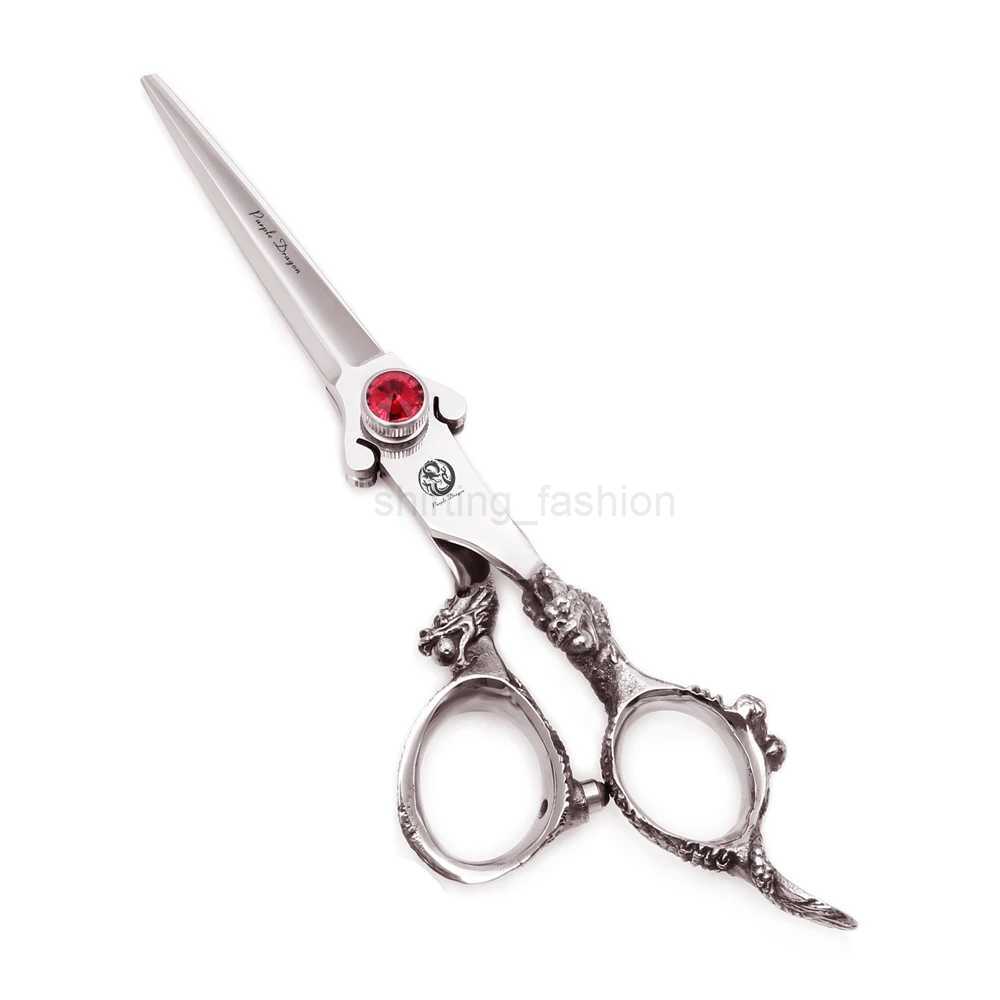 Professional Barber Scissors 6 Japan 440C Purple Dragon Hair Cutting Scissors Dragon Handle Thinning Shears Hair Scissors Z9007CL240715