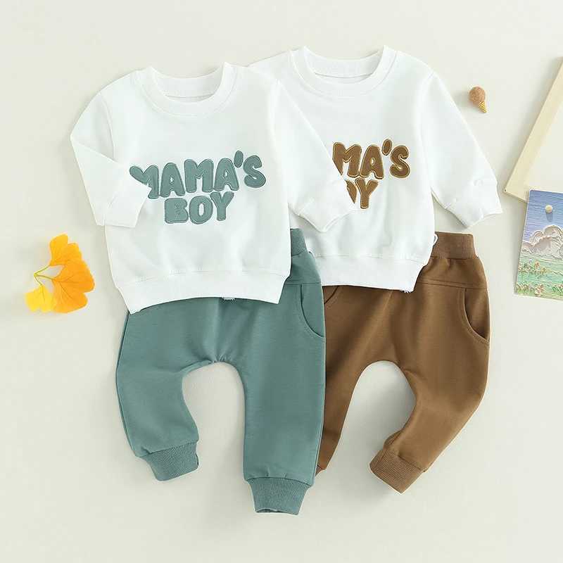 Clothing Sets 2023-07-01 Lioraitiin 0-3Years Toddler Boys 2Pcs Fall Clothes Sets Long Sleeve Letter Embroidery Sweatshirt Tops Drstring Pant