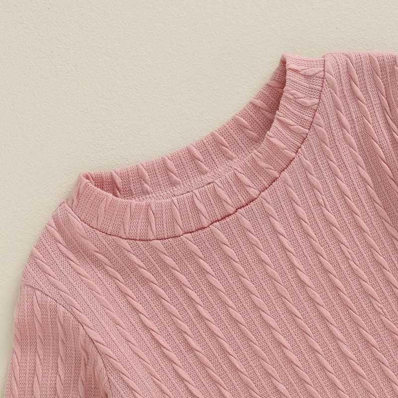 Clothing Sets 2024-05-05 Lioraitiin Kids Girls Pants Set Long Sleeve Crew Neck T-shirt Tops with Pants Clothing Set Fall Outfit