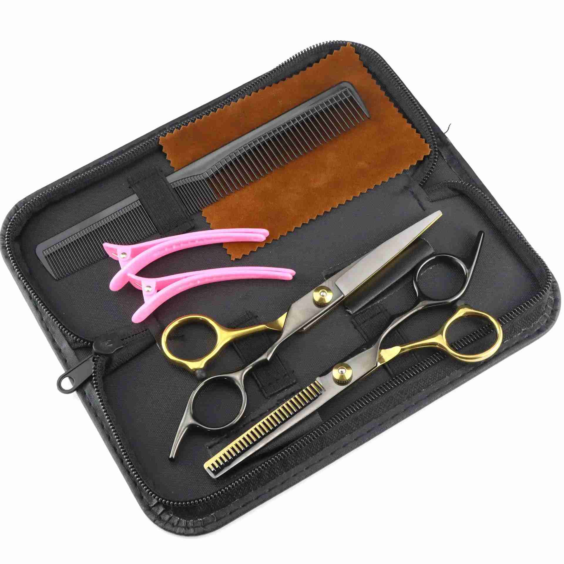 Hairdressing Scissors 6 Stainless Hair Cutting Scissors Thinning Shears Barber Shop Haircut Set Styling Tool DropshippingCL240715