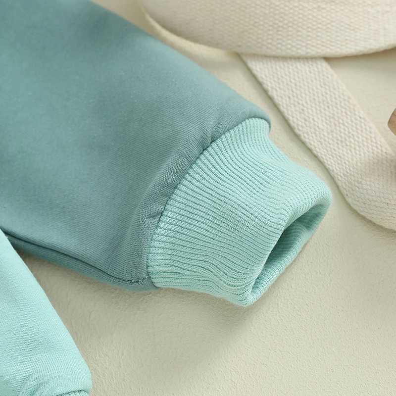 Clothing Sets 2023-09-19 Lioraitiin 0-3Y Baby Boys Pants Set Contrast Color Long Sleeve Crew Neck Sweatshirt +Elastic Waist Sweatpants Clothes