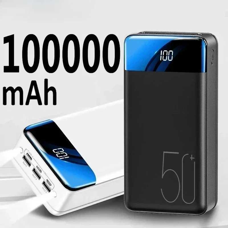 2023New 200000mAh Power Bank Portable Fast Charging PowerBank 3 USB PoverBank External Battery Charger For Mobile Phones Tablet V240715