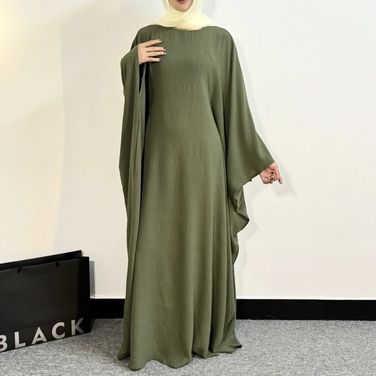Muslim Abayas Loose Ramadan Maxi Dresses Women Jilbabs Full Sleeve Oneck Casual Solid Robe Islamic Dress 240715