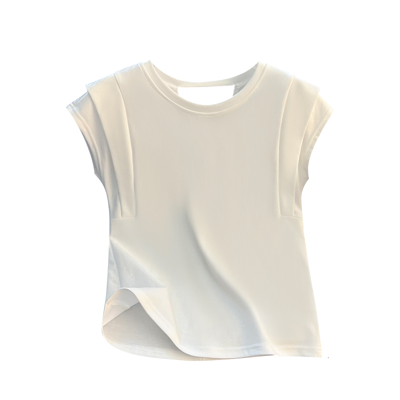 2024 New Fashion Versatile Back Bow Design Feeling Flying Sleeves Summer Fashionable Small Fresh Top