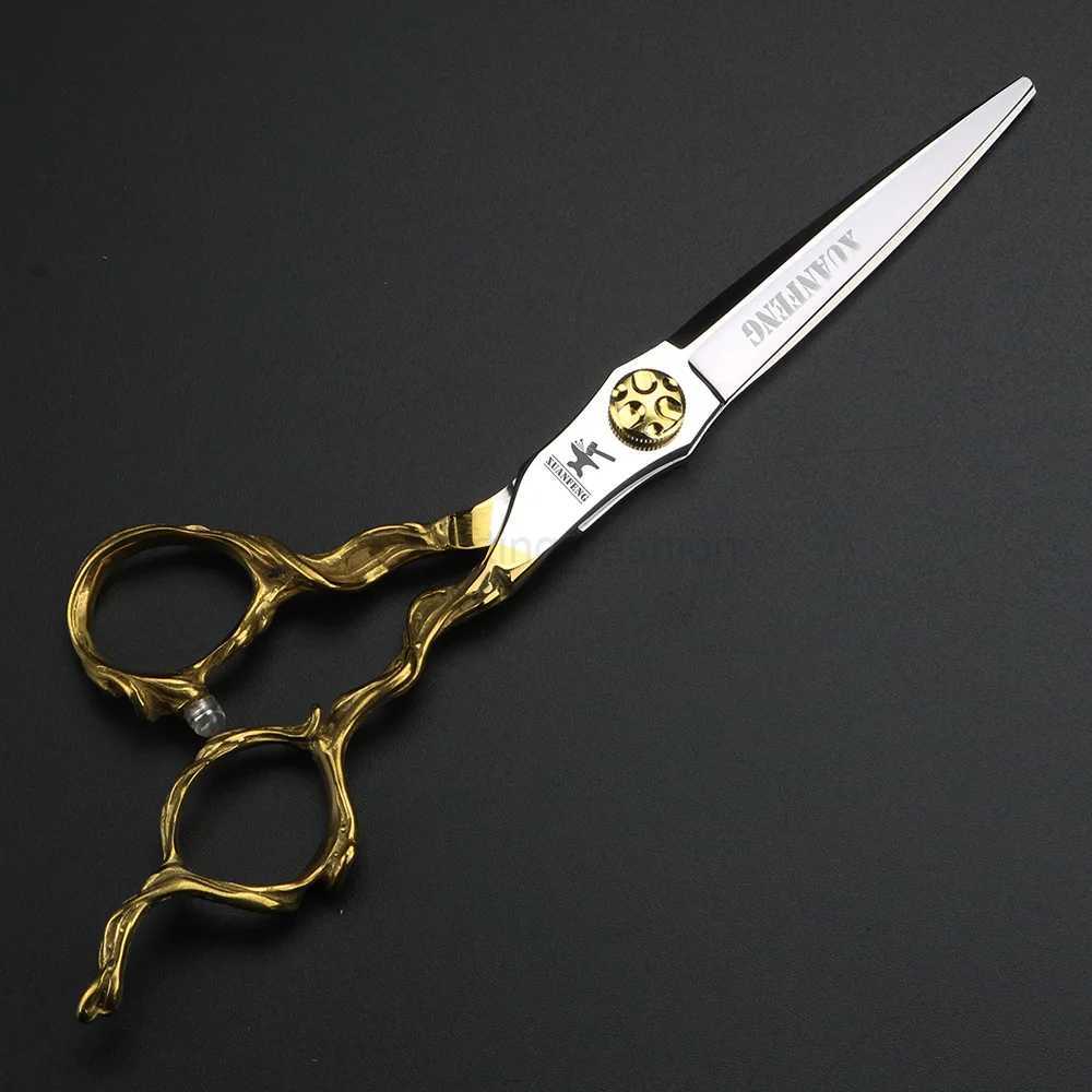 XUANFENG 6 inch imitation branch silver hair scissors 440C steel barber cutting scissors and Thinning ScissorsCL240715