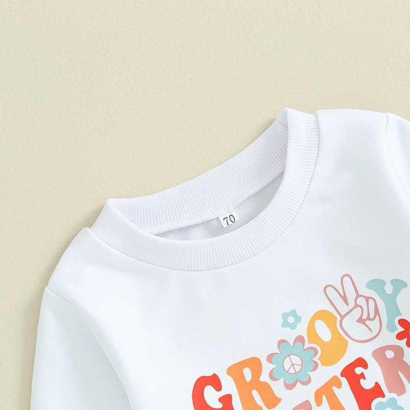 Clothing Sets 2023-09-08 Lioraitiin 0-3Y Baby Girls Clothes Outfits Letter Print Long Sleeve Sweatshirt and Floral Flared Pants Headband Set