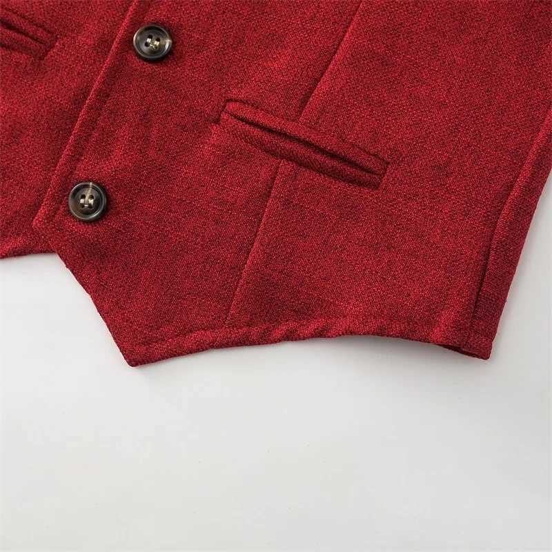 Clothing Sets 2023-09-05 Lioraitiin 1-6Y Kid Boys Clothes Sets Gentleman Christmas Long Sleeve Lapel Collar Button Up Vest Solid Color Sets