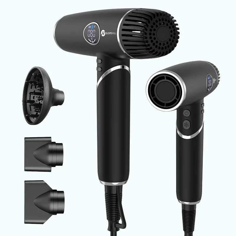 Hair Dryers Slopehill Foldable Professional Ionic Hair Dryer 2000W Portable Blow Dryer with Magnetic Diffuser Attachment for Curly HairL478