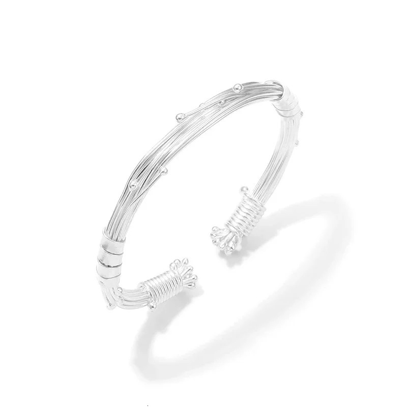 Color Handmade Woven Bracelet for Mens Retro Personalized Silk Opening Bracelet for Mens Bangles Fashion Jewelry 240710