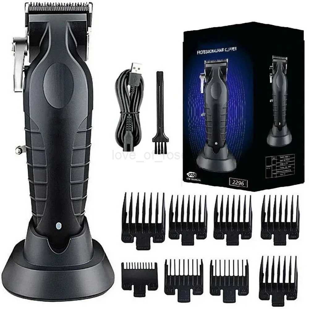 2296 Barber Cordless Hair Trimmer 0mm Zero Gapped Carving Clipper Detailer Professional Electric Hair Cutting MachineM240715