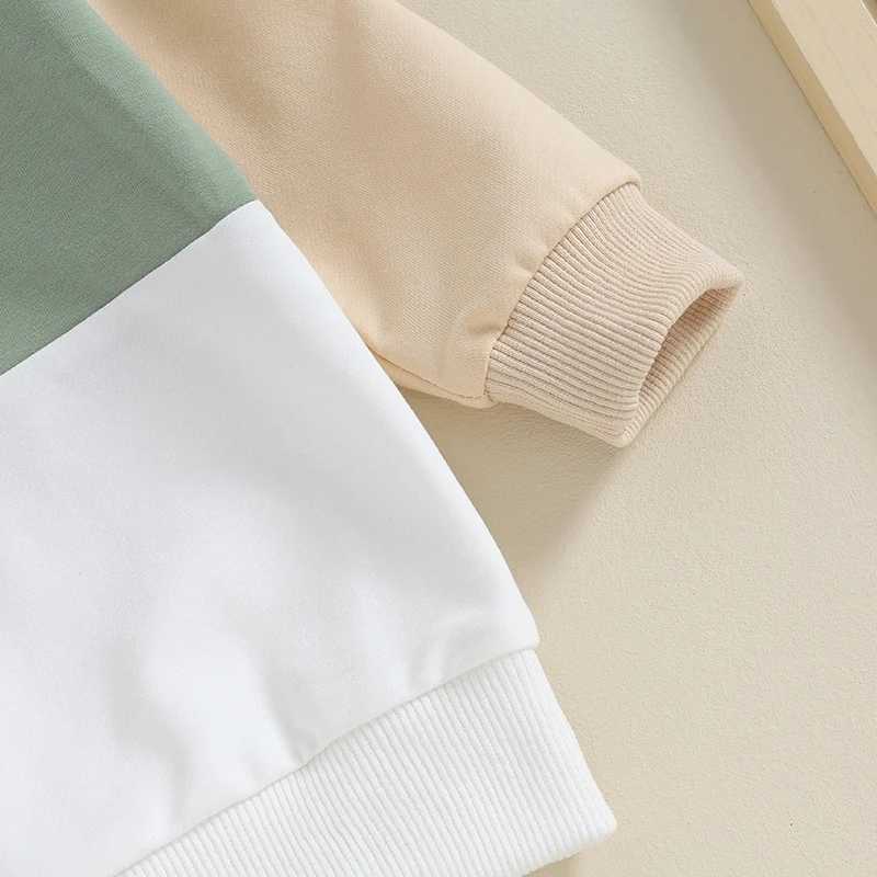 Clothing Sets 2023-08-21 Lioraitiin 6M-4Y Newborn Baby Boys Clothes Set Contrast Color Sweatshirt Elastic Waist Pants Outfits Toddler Suits