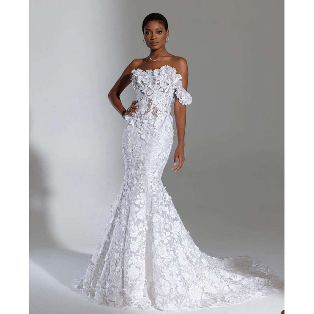 Mermaid Elegant Special Dresses Sexy Sweetheart Appliques Bridal Gowns Custom Made Backless Sweep Train Vestidos De Novia 6660311