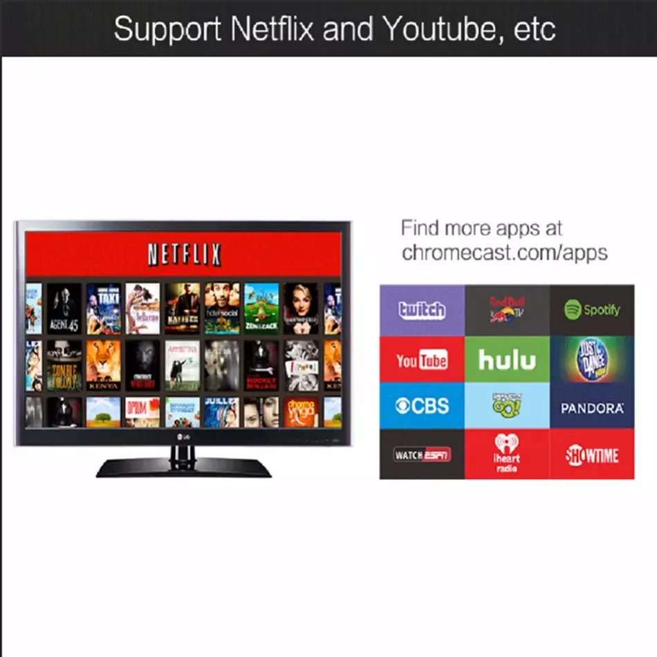 Mini dongle Miracast Google Chromecast 2 audio receiver G2 mirascreen wireless anycast wifi display 1080P DLNA airplay android TV stick for HDTV