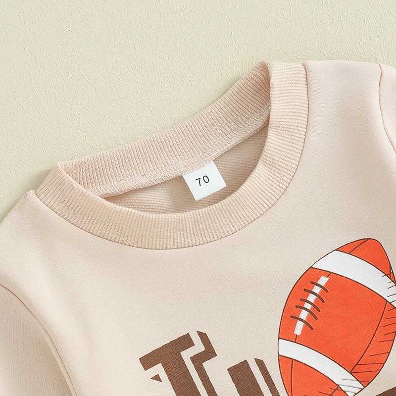 Clothing Sets 2023-10-17 Lioraitiin 0-3Y Toddler Baby Boy Clothes Football Game Outfit Love Rugby Long Sleeve Sweatshirt Tops Sweatpants Set
